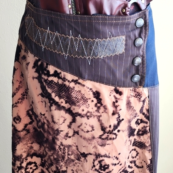 2 PC. CUSTOM DENIM STEAMPUNK CORSET & SKIRT ENSEMBLE!!! - Picture 2 of 7